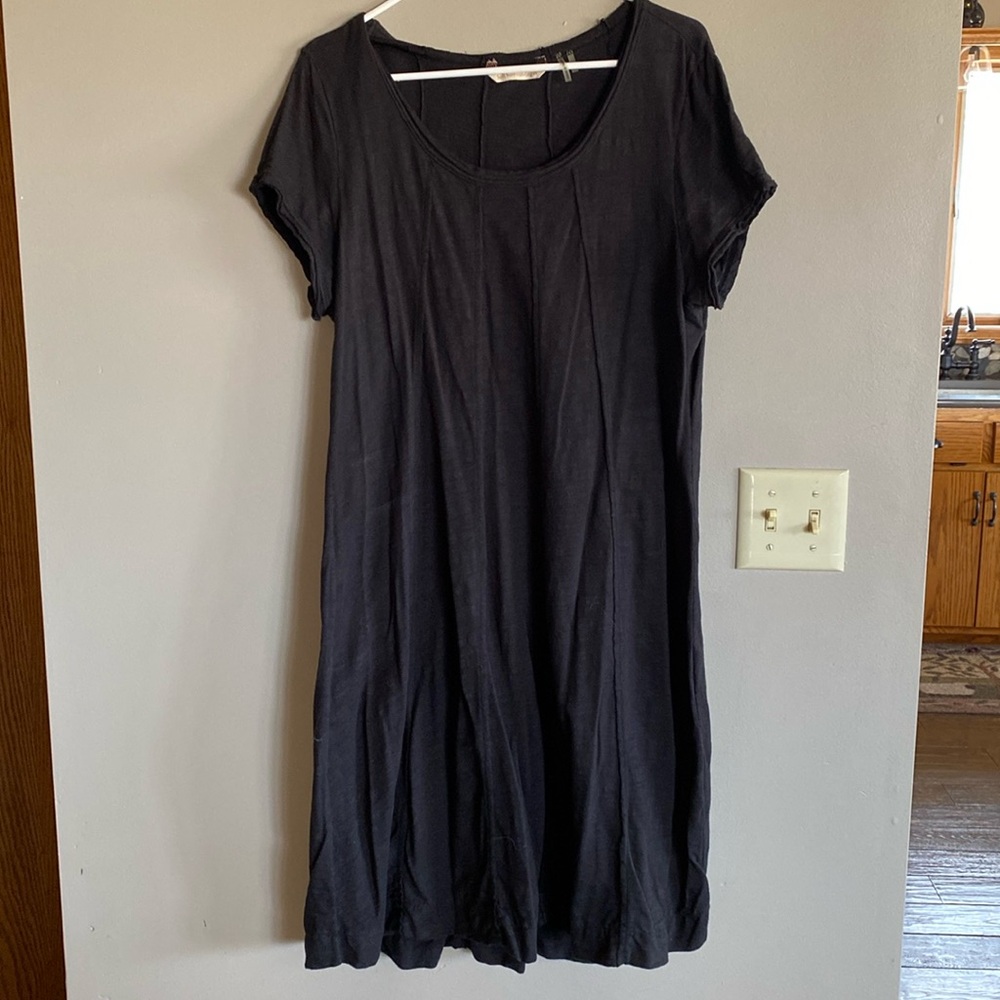 Black Seamed Tee Dress